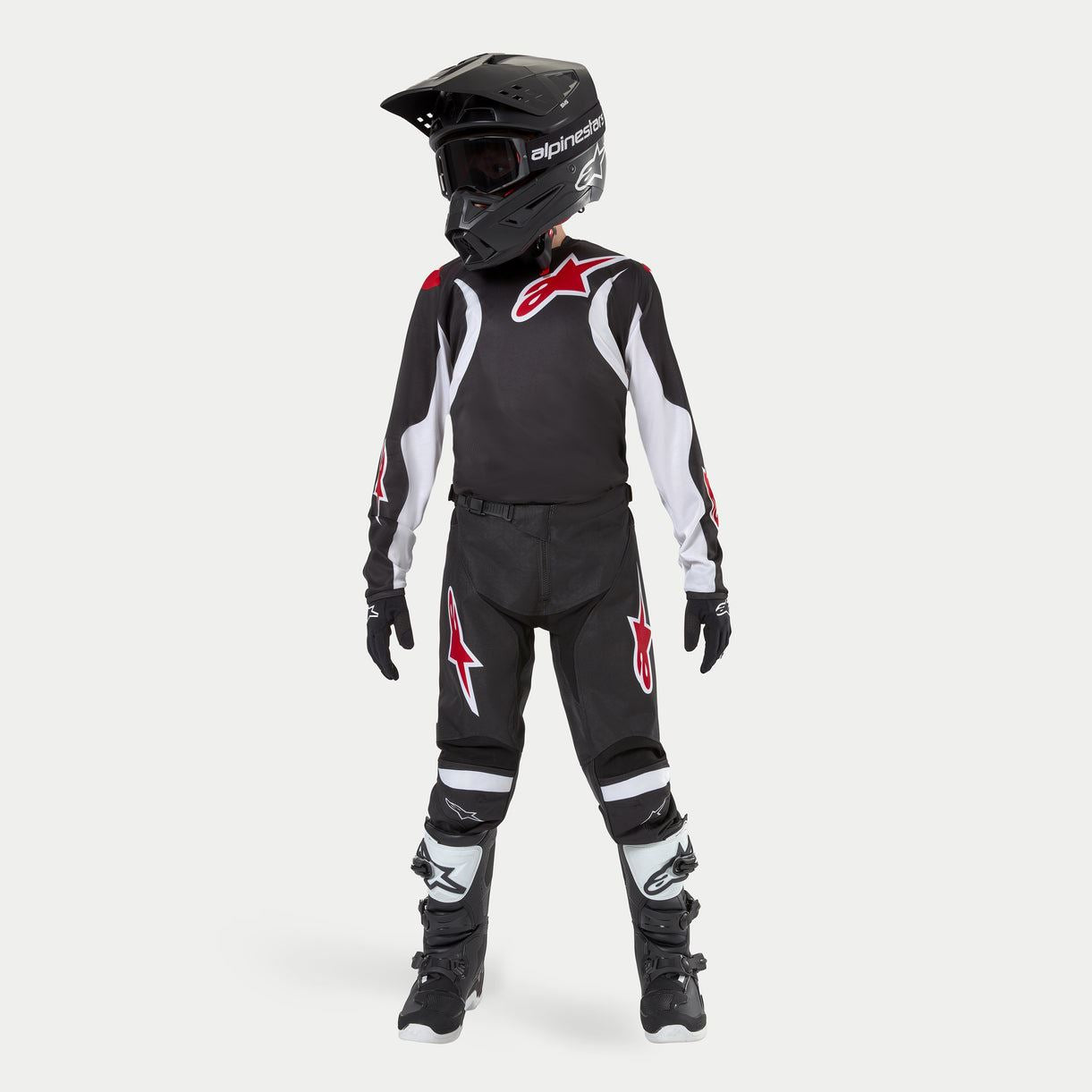 Alpinestars 2024 Racer Lucent Youth Motocross Combo Kit Black White CLEARANCE